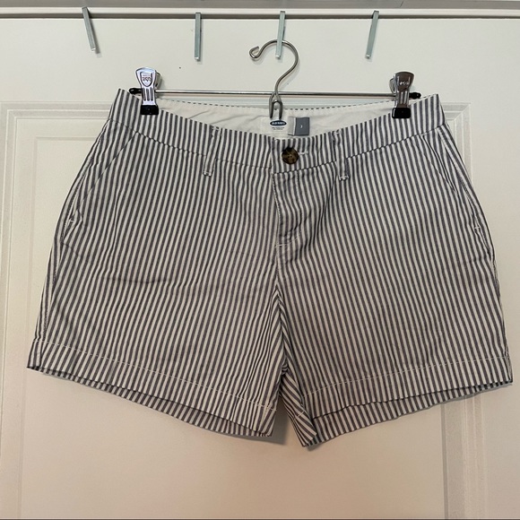 Old Navy Pants - Old navy chino shorts. Blue and white stripe. Great condition